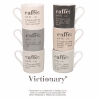 Set di 6 tazzine da caffè in porcellana con scritte 90ml Victionary Caffè Vendita