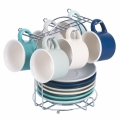Set di 6 tazzine da caffè in porcellana 90ml con piattino Shade of Ocean Promozione