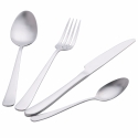 Set di 24 posate in acciaio inox finitura opaca silver Round Promozione