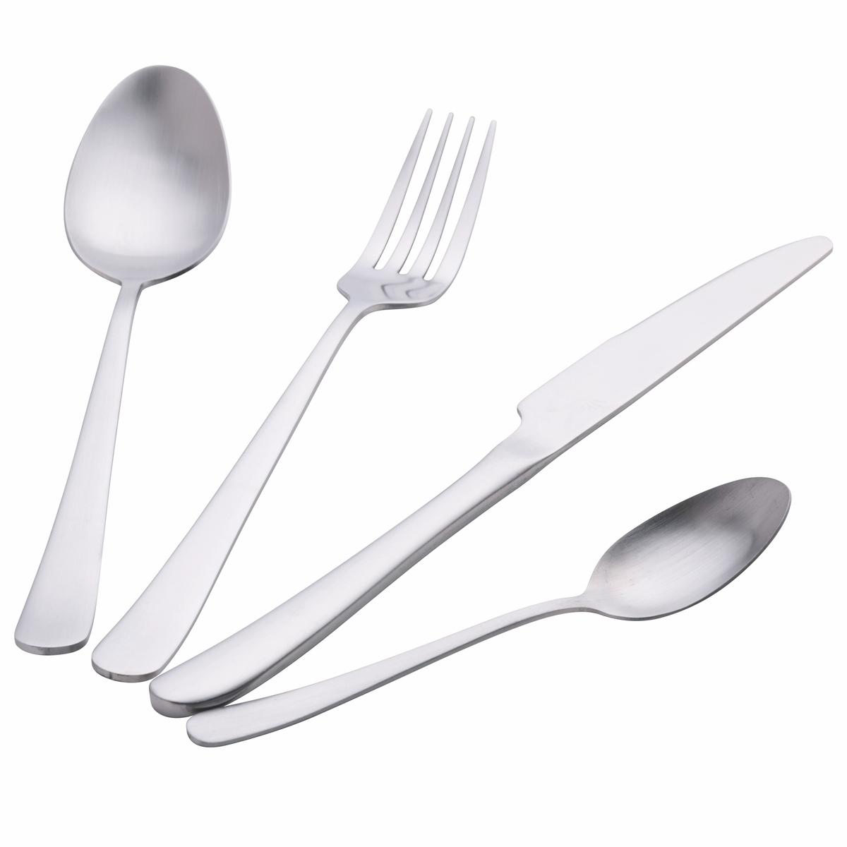 Set di 24 posate in acciaio inox finitura opaca silver Round Promozione