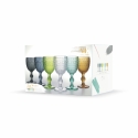Set di 6 calici in vetro colorato 210ml con superficie lavorata New Mexico Costo