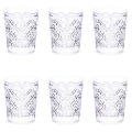 Set di 6 bicchieri acqua in vetro con superficie lavorata 240ml Marrakech Promozione