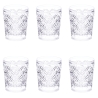Set di 6 bicchieri acqua in vetro con superficie lavorata 240ml Marrakech Promozione