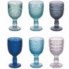 Set di 6 calici in vetro con superficie lavorata 280ml Geometrie Ocean Vendita