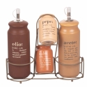Set condimento stand 5 pezzi con oliera in gres Victionary A Saldi