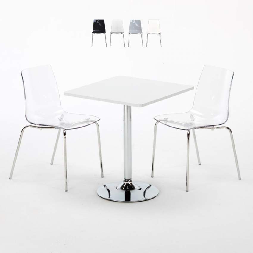 Tavolino Quadrato Bianco 70x70 cm 2 Sedie Lollipop Titanium Saldi Tavolino Quadrato Bianco 70x70 cm 2 Sedie Lollipop Titanium Saldi