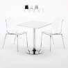 Tavolino Quadrato Bianco 70x70 cm 2 Sedie Lollipop Titanium Saldi