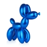 Scultura cane palloncino blu statua in resina effetto metallo Mira XL Vendita