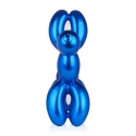 Scultura cane palloncino blu statua in resina effetto metallo Mira XL Saldi