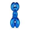 Scultura cane palloncino blu statua in resina effetto metallo Mira XL Saldi