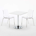 Tavolino Quadrato Bianco 70x70 cm 2 Sedie Lollipop Titanium 
