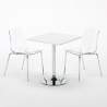 Tavolino Quadrato Bianco 70x70 cm 2 Sedie Lollipop Titanium 