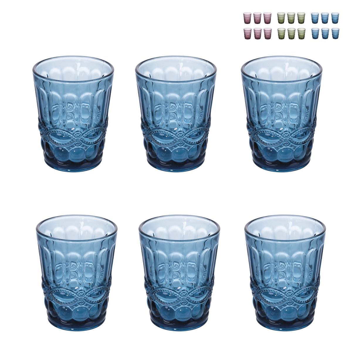 Set di 6 bicchieri acqua 280ml con decoro in rilievo Nobilis 2 Sconti Set di 6 bicchieri acqua 280ml con decoro in rilievo Nobilis 2 Sconti