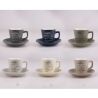 Set di 6 tazzine da caffè in gres 100ml con piattino e stand Victionary K Promozione