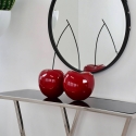 Scultura coppia di ciliegie in resina laccata rossa pop art Opla Promozione