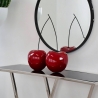 Scultura coppia di ciliegie in resina laccata rossa pop art Opla Promozione