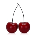 Scultura coppia di ciliegie in resina laccata rossa pop art Opla Offerta