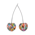 Scultura coppia di ciliegie statua in resina graffiti pop art Alma-PA Promozione