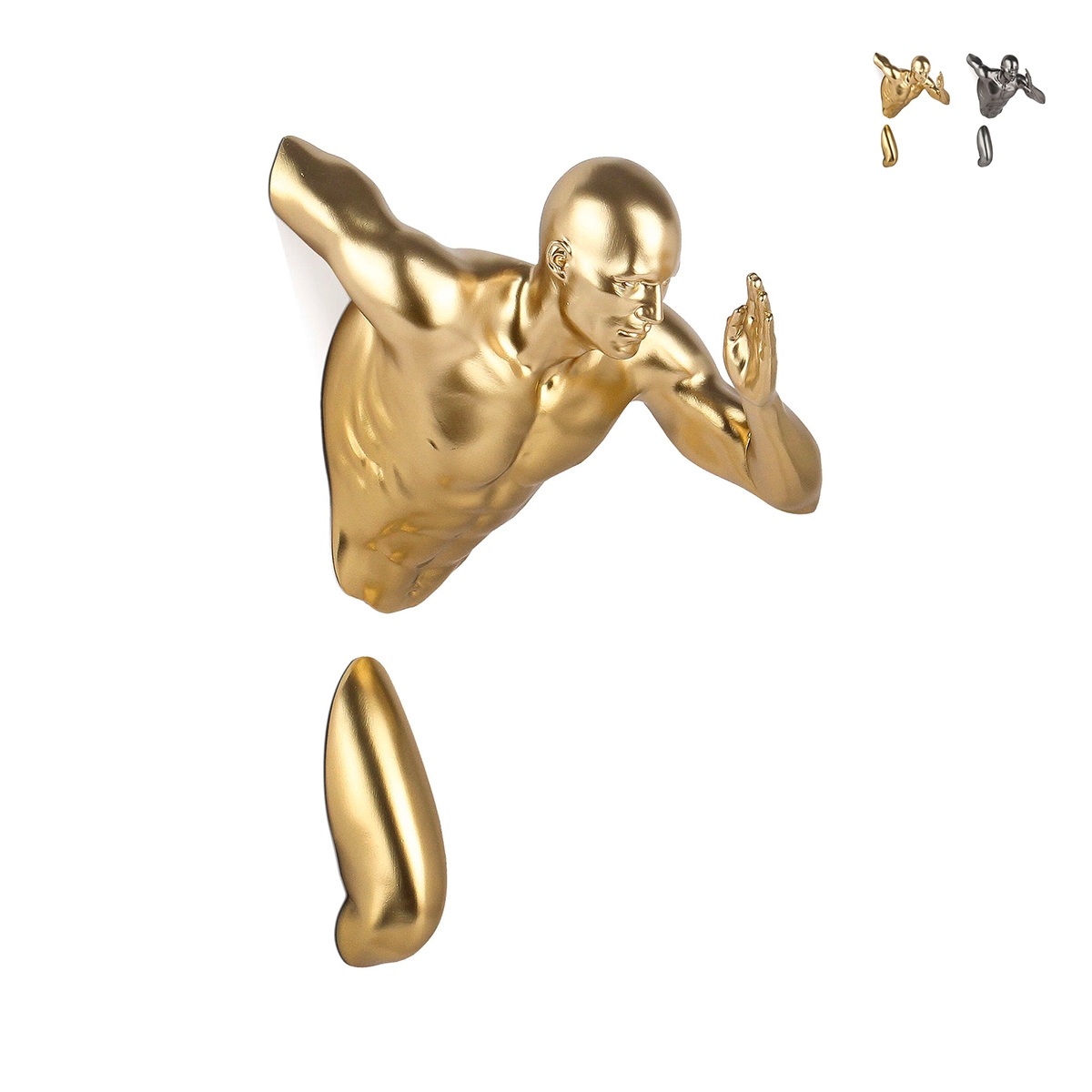 Scultura in resina da parete statua con effetto metallo corridore Doro-M Promozione Scultura in resina da parete statua con effetto metallo corridore Doro-M Promozione