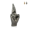 Scultura in resina effetto metallo dita incrociate statua moderna Aira Promozione