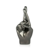 Scultura in resina effetto metallo dita incrociate statua moderna Aira Offerta