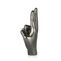 Scultura in resina effetto metallo dita incrociate statua moderna Aira Catalogo