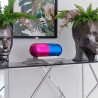 Scultura moderna in resina effetto metallo pillola blu e fucsia Sira-BV Vendita