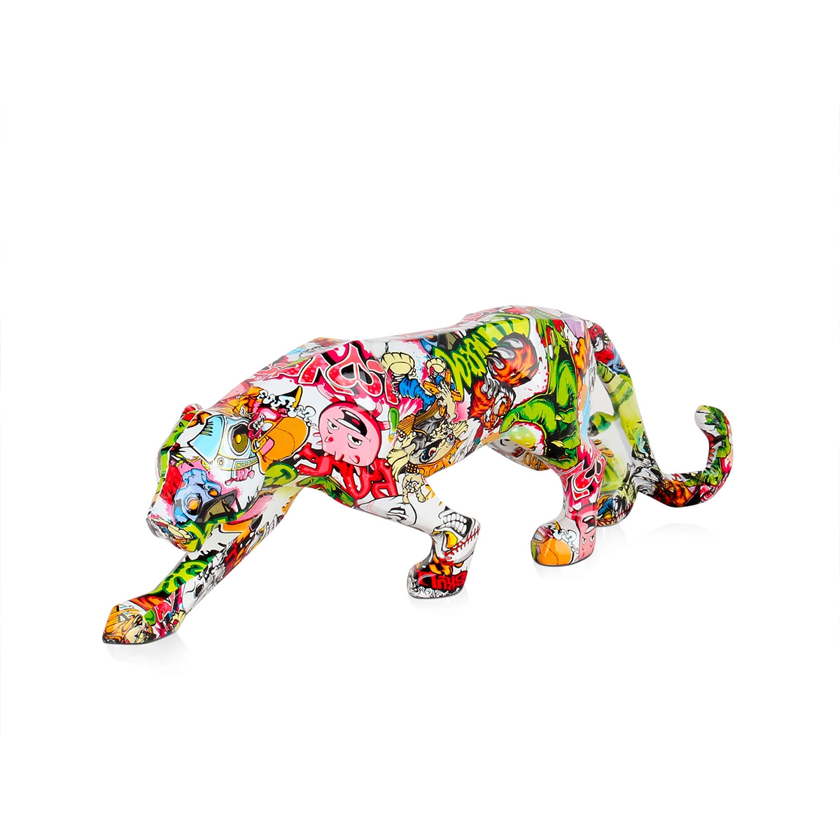 Scultura in resina pantera statua moderna pop art graffiti Kari-PA Promozione