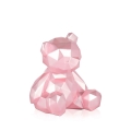Scultura moderna in resina orsetto low poly effetto perlato Rimo-P Promozione