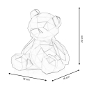 Scultura moderna in resina orsetto low poly effetto perlato Rimo-P Sconti