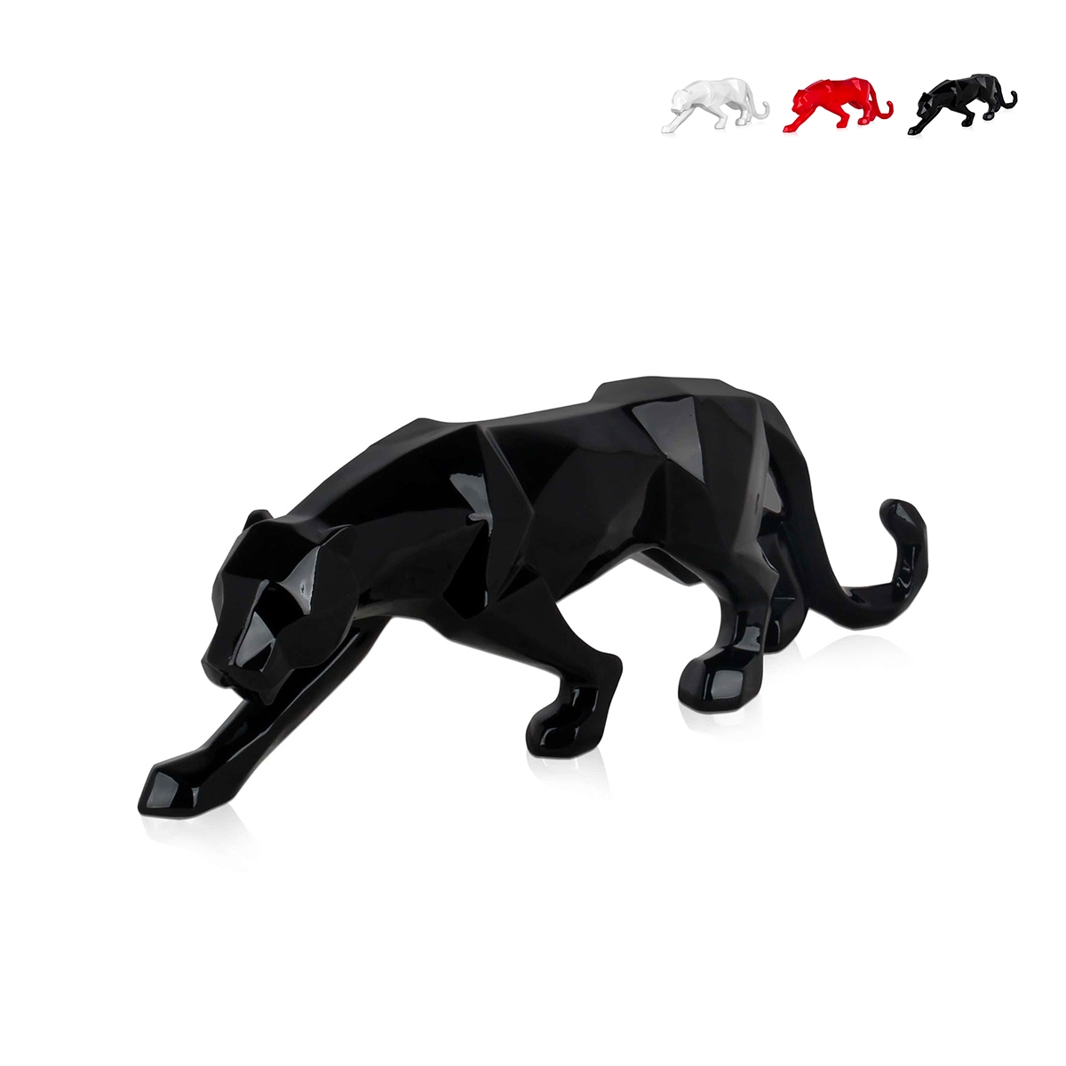Scultura in resina laccata statua moderna pantera low poly Kari-L Promozione
