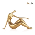 Scultura moderna in resina effetto metallo figura femminile Bela-M Promozione