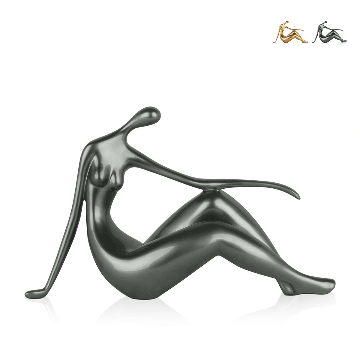 Scultura moderna in resina effetto metallo figura femminile Bela-M Catalogo