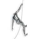 Statuetta scalatore scultura in resina da parete effetto metallo Bata-M Saldi