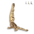 Scultura moderna da parete tuffatore in resina effetto metallo Veda-M Promozione