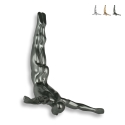 Scultura moderna da parete tuffatore in resina effetto metallo Veda-M Sconti
