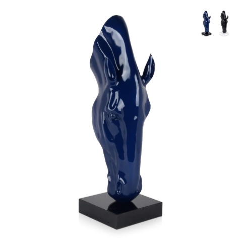Scultura moderna in resina laccata statua testa di cavallo Knyph-L Promozione