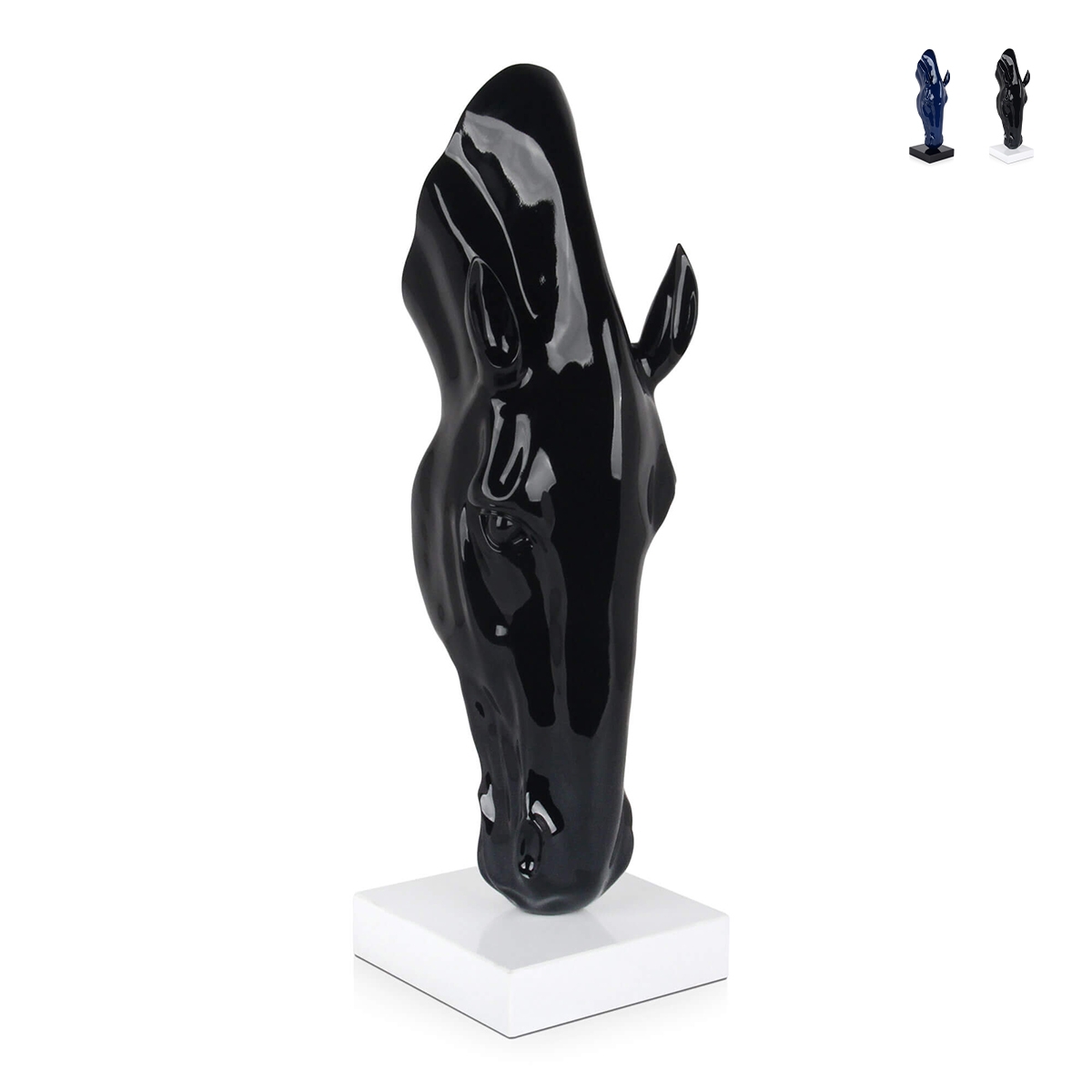 Scultura moderna in resina laccata statua testa di cavallo Knyph-L Stock Scultura moderna in resina laccata statua testa di cavallo Knyph-L Stock