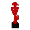Scultura surrealista volto maschile in resina laccata Lira-L Sconti
