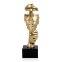 Scultura surrealista in resina effetto metallo volto maschile Lira-M Offerta