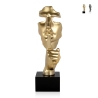 Scultura surrealista in resina effetto metallo volto maschile Lira-M Promozione