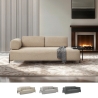 Divano modulare 3 posti design moderno componibile con tavolini Diadema 
