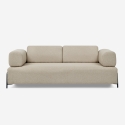 Divano modulare 3 posti design moderno componibile con tavolini Diadema 