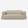 Divano modulare 3 posti design moderno componibile con tavolini Diadema 