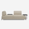 Divano modulare 3 posti design moderno componibile con tavolini Diadema 