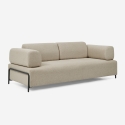 Divano modulare 3 posti design moderno componibile con tavolini Diadema 