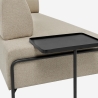 Divano modulare 3 posti design moderno componibile con tavolini Diadema 