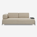Divano modulare 3 posti design moderno componibile con tavolini Diadema 