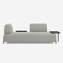 Divano modulare 3 posti design moderno componibile con tavolini Diadema 