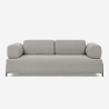 Divano modulare 3 posti design moderno componibile con tavolini Diadema 